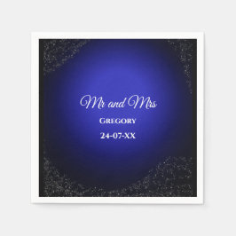 Celestial bröllop Full Moon & Stars Midnattblått Pappersservett