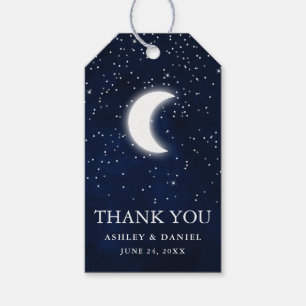 Celestial Bröllop Himlar Måne Stars Tack Presentetikett