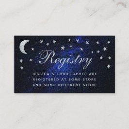 Celestial Bröllop Registry Stars Måne Calligraphy Tilläggskort