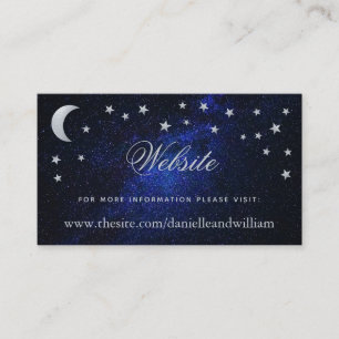 Celestial Bröllopswebbplats Moon & Stars Blå Natt Tilläggskort