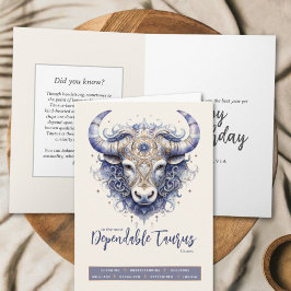 Celestial Bull Fantasy Zodiac Taurus Sign Birthday Kort