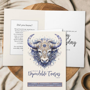 Celestial Bull Fantasy Zodiac Taurus Sign Birthday Kort