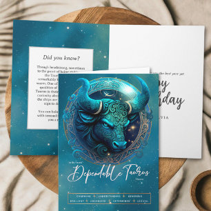 Celestial Bull Symbol Fantasy Taurus Sign Birthday Kort