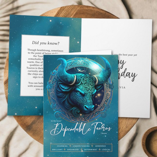 Celestial Bull Symbol Fantasy Taurus Sign Birthday Kort (Skapare uppladdad)