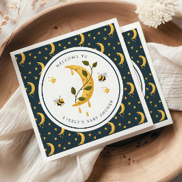 Celestial Bumblebee Måne Baby Shower Pappersservett