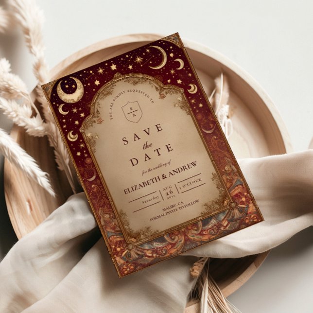 Celestial Burgundy Baroque Wedding Spara Datumet (Skapare uppladdad)