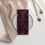 Celestial Burgundy Guld Bröllop Midmenu Inbjudningar<br><div class="desc">Vår "kelestial Burgundy Bröllop"-samling har ett vackert måne med guld-halvmånen,  med guld-stjärnor och gräns i olika design på en sammetsburgundisk bakgrund parad med elegant typsnitt. Det är enkelt för dig att anpassa och du kan välja bland många objekt från den här samlingen i vår butik.</div>