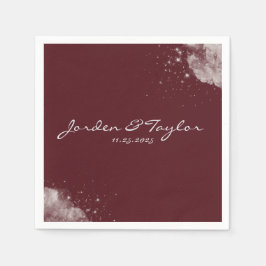 Celestial Burgundy Starlight Napkins Pappersservett