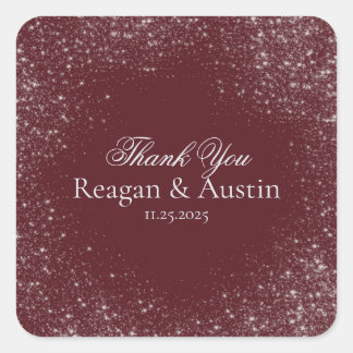 Celestial Burgundy Starlight Tack Sticker Fyrkantigt Klistermärke