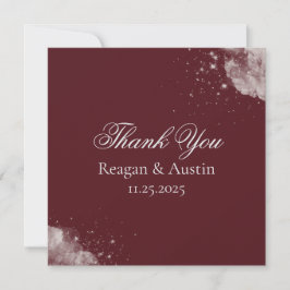 Celestial Burgundy Starlight Thank Cards Tack Kort
