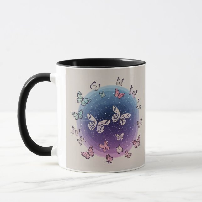 Celestial Butterfly Dreams Mugg - Cosmic Stars & C (Vänster)