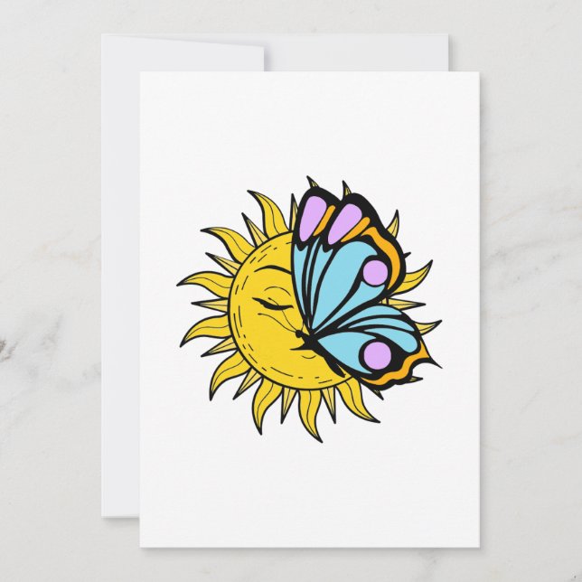 Celestial Butterfly Sol Inbjudningar (Framsida)