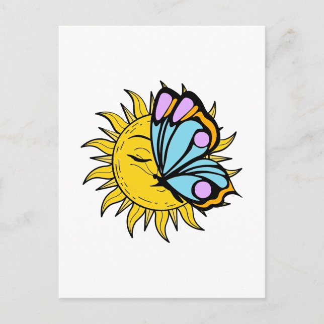 Celestial Butterfly Sol Vykort (Framsida)