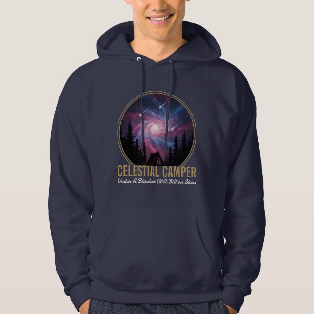 Celestial Camper Galaxy Night Scene Hoodie (Framsida)