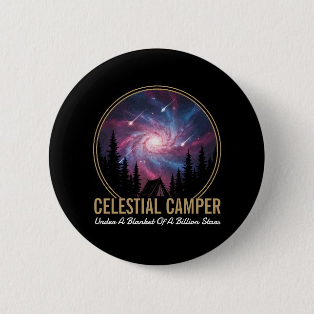 Celestial Camper Galaxy Night Scene Knapp (Framsida)