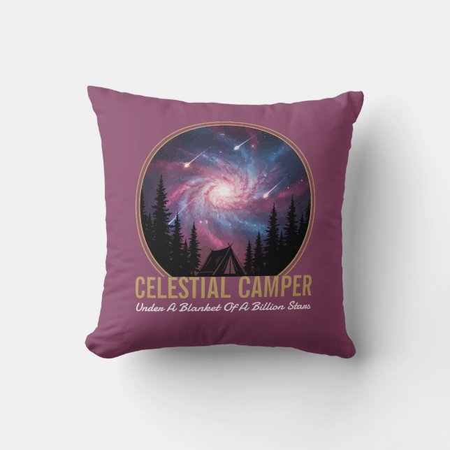 Celestial Camper Galaxy Night Scene Kudde (Framsida)
