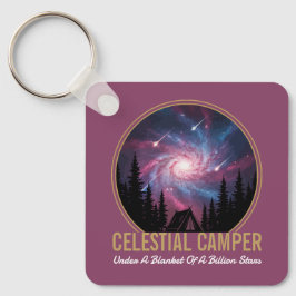 Celestial Camper Galaxy Night Scene Nyckelring