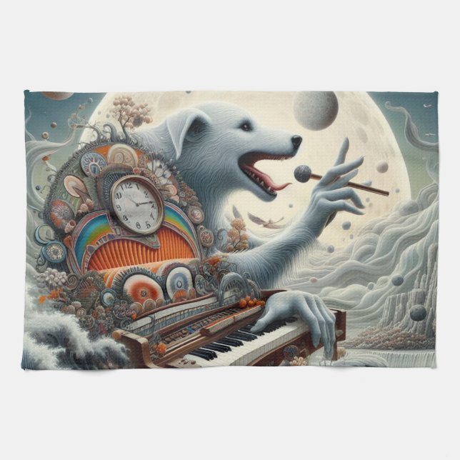 Celestial Canis Pianist Kökshandduk (Horisontell)