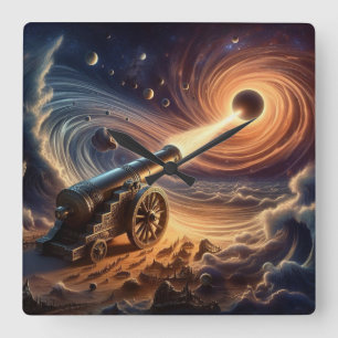 Celestial Cannon: Blast of Cosmic Energy Fyrkantig Klocka