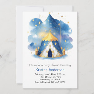 Celestial Carousel Dreamy Circus Boy Shower Inbjudningar