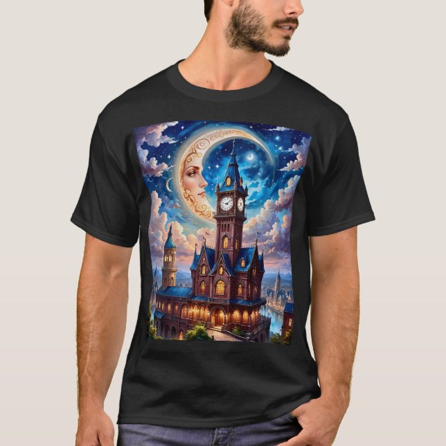 Celestial Castle och Måne Ansikte Tee (Framsida)