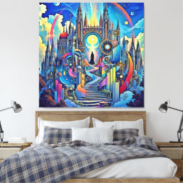 Celestial Cathedral Cityscape Canvastryck