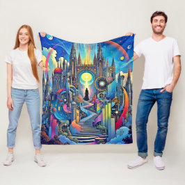 Celestial Cathedral Cityscape Fleecefilt