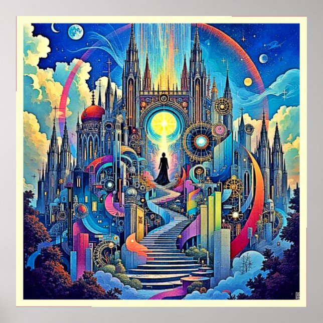 Celestial Cathedral Cityscape Poster (Framsidan)