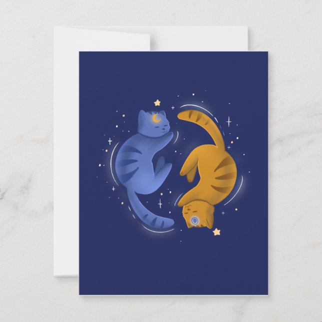 Celestial Cats Notecard Tack Kort (Framsida)
