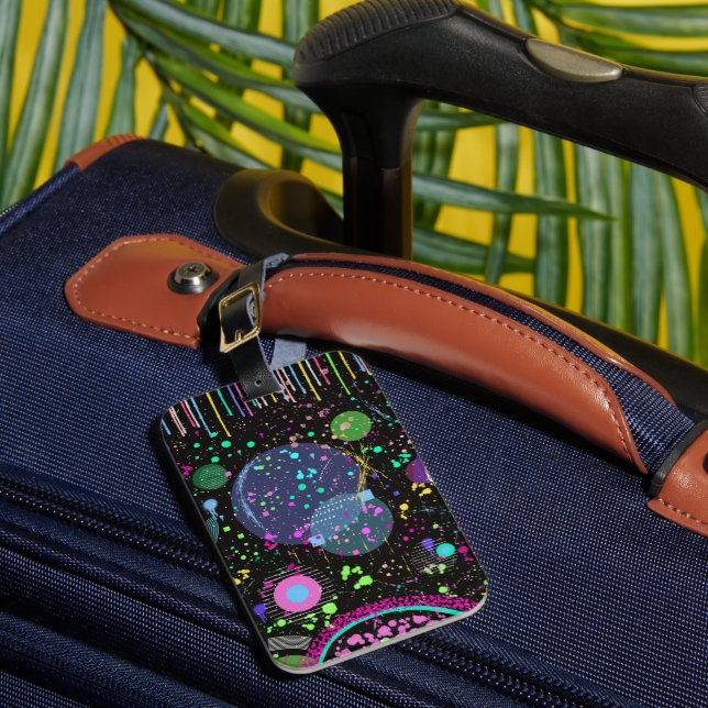 Celestial Celebrations: Maximalist Abstract Art  Bagagebricka (Framsida Insitu 1)