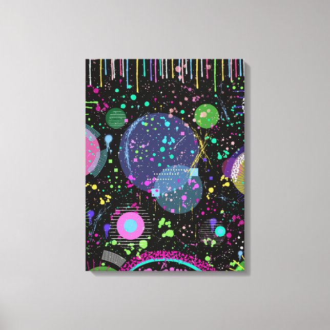 Celestial Celebrations: Maximalist Abstract Art  Canvastryck (Framsida)