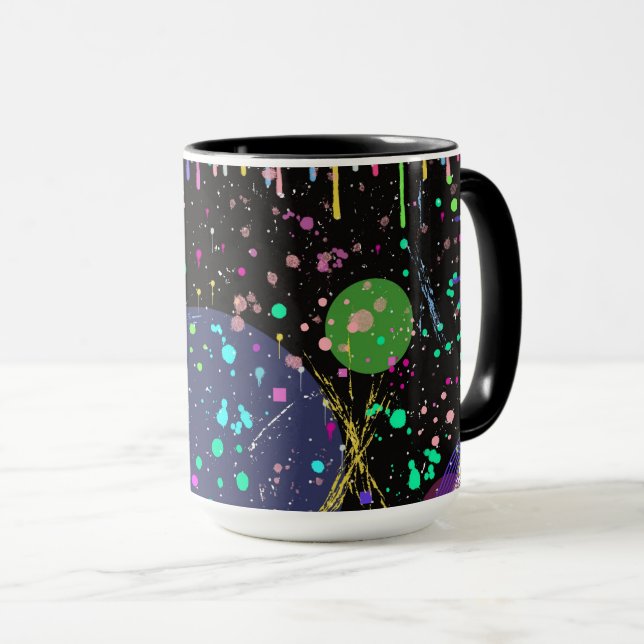 Celestial Celebrations: Maximalist Abstract Art  Mugg (Framsida höger)