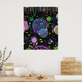 Celestial Celebrations: Maximalist Abstract Art  Poster