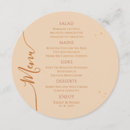 Celestial Champagne Sol Måne Stars Space Bröllop Meny