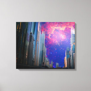 "Celestial City Himlar" Canvas Art Skriv ut