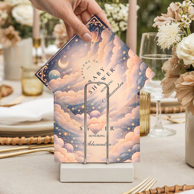 Celestial Clouds Stars Baby Shower Pappersservett (Skapare uppladdad)
