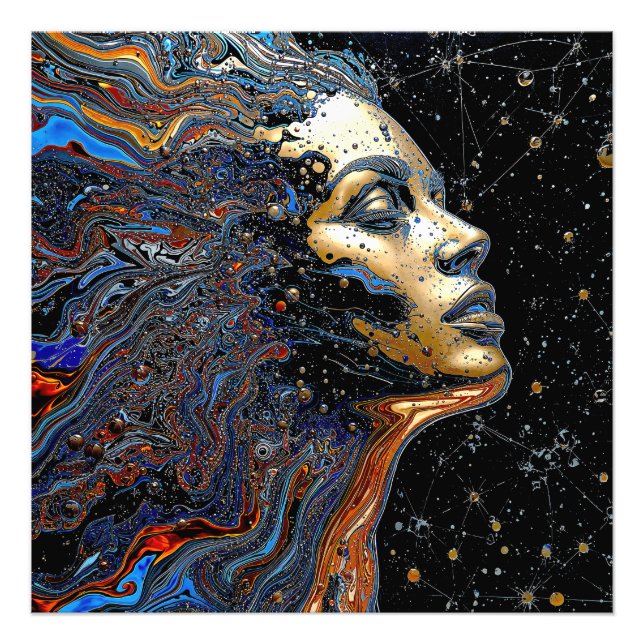 "Celestial Cognition" – En Surreal Porträtt Fototryck (Framsidan)