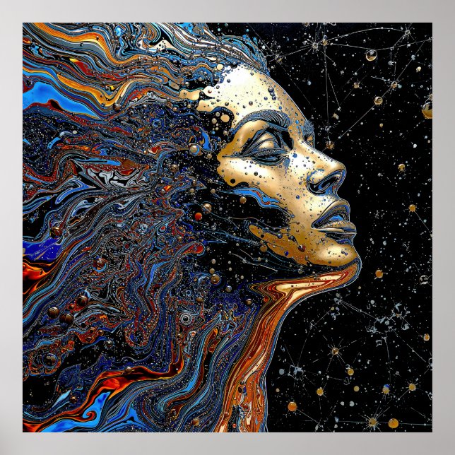"Celestial Cognition" – En Surreal Porträtt Poster (Framsidan)