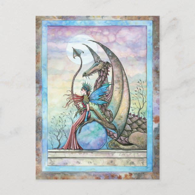 Celestial Compainions Fairy and Dragon Postcard Vykort (Framsida)