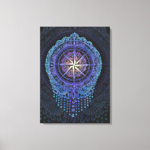 Celestial Compass Mandala Canvastryck