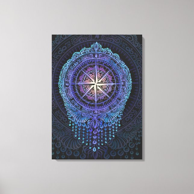 Celestial Compass Mandala Canvastryck (Framsida)