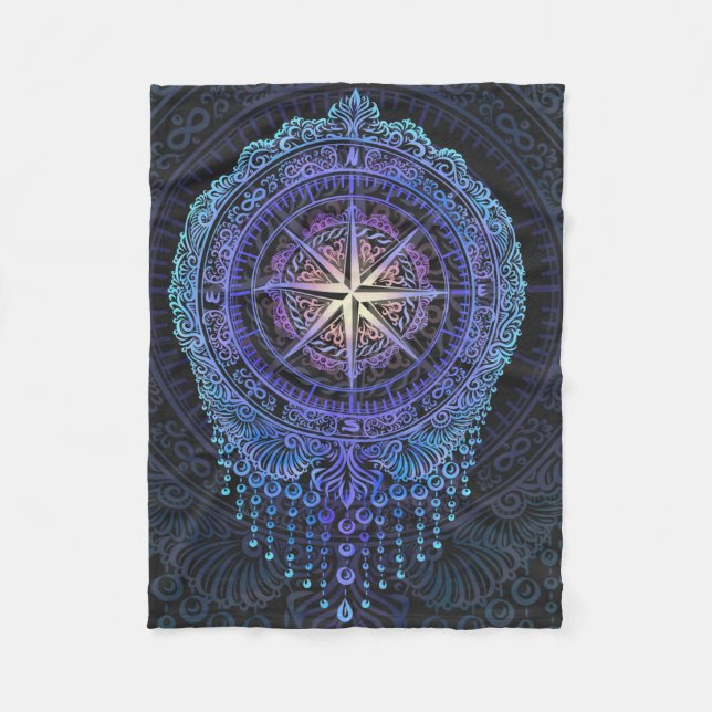 Celestial Compass Mandala Fleecefilt (Framsidan)