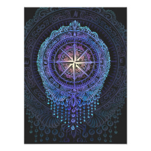 Celestial Compass Mandala Fototryck