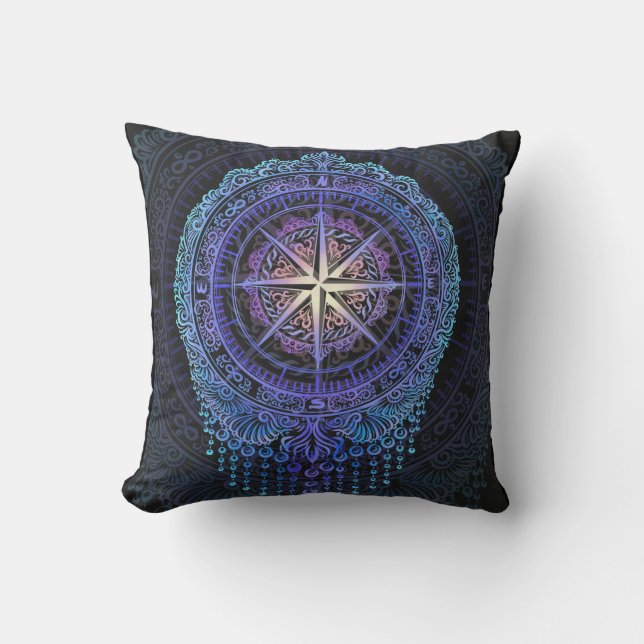 Celestial Compass Mandala Kudde (Framsida)