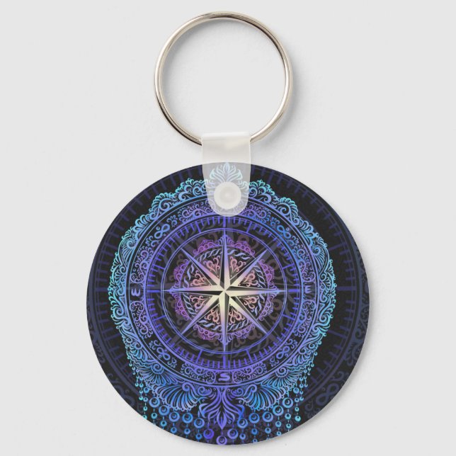 Celestial Compass Mandala Nyckelring (Framsida)