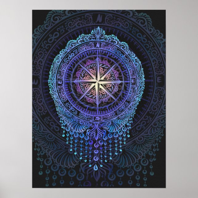 Celestial Compass Mandala Poster (Framsidan)