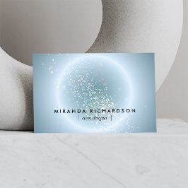 Celestial Confetti Glow Blue Visitkort