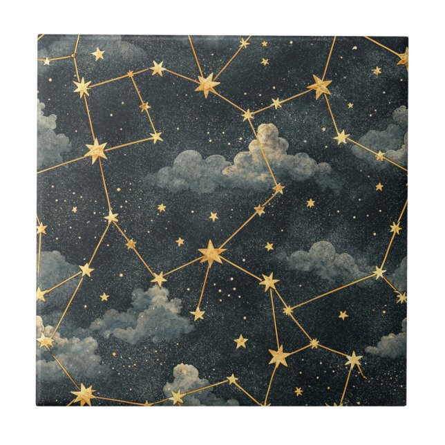 Celestial Constellation Star Pattern (1) Kakelplatta (Framsidan)