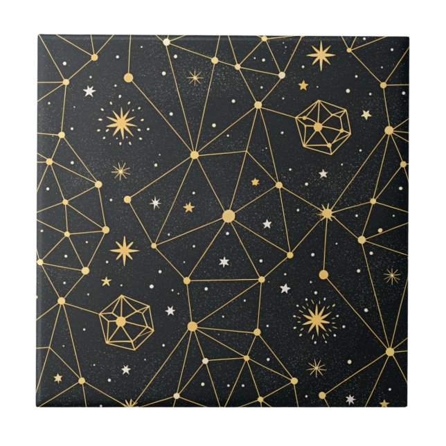 Celestial Constellation Star Pattern (3) Kakelplatta (Framsidan)
