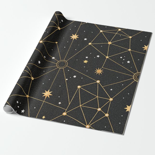 Celestial Constellation Star Pattern (3) Presentpapper (Utrullad)